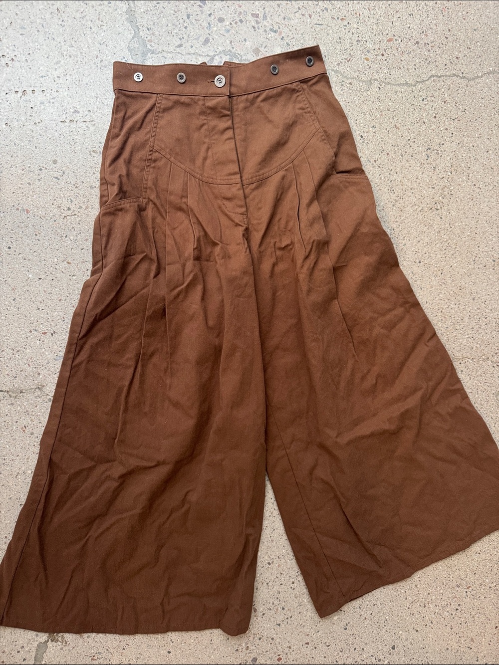 Scully Wide-Leg High-Waist Pants in Chocolate Brown